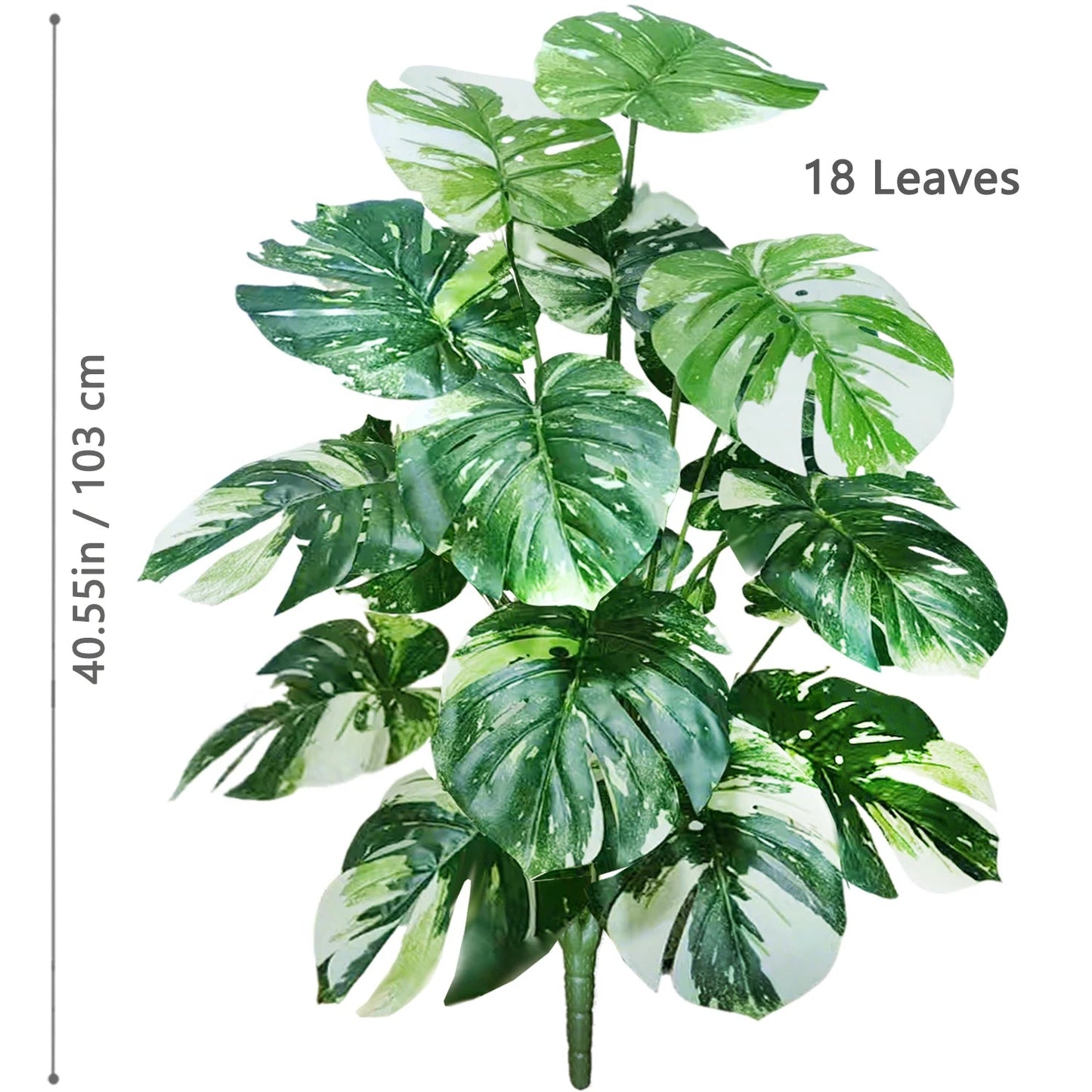 52-104cm(40.94in)  Artificial Monstera Plant Fake Palm Tree Plastic Turtle Leaf Green Plant for Home Garden Room Office Decor Elk-Valley 3D