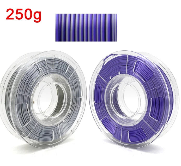 Dual Color Filament Silk PLA 1.75mm 1kg 500g 250g 3D Printer Plastic Material Two Colors Filament PLA Black Red Green Bundle New Elk-Valley 3D