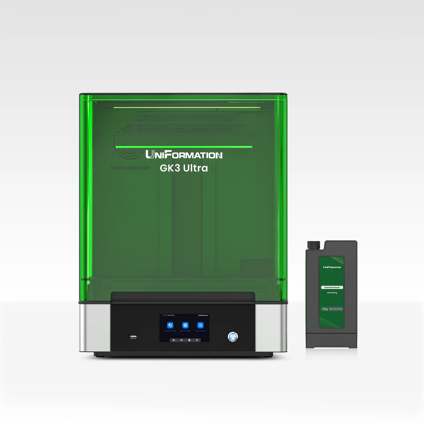 UniFormation GK3 Ultra LCD Printer0.3'' LCD Photocuring Resin 3d model making Printer with Build-in Heating System & Odor Filter Elk-Valley 3D
