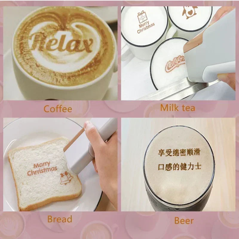 Evebot Food-grade Portable PrintPen Handheld Inkjet Printer Specifically for Food Surfaces Perfect for Coffee Macaron Cakes Elk-Valley 3D