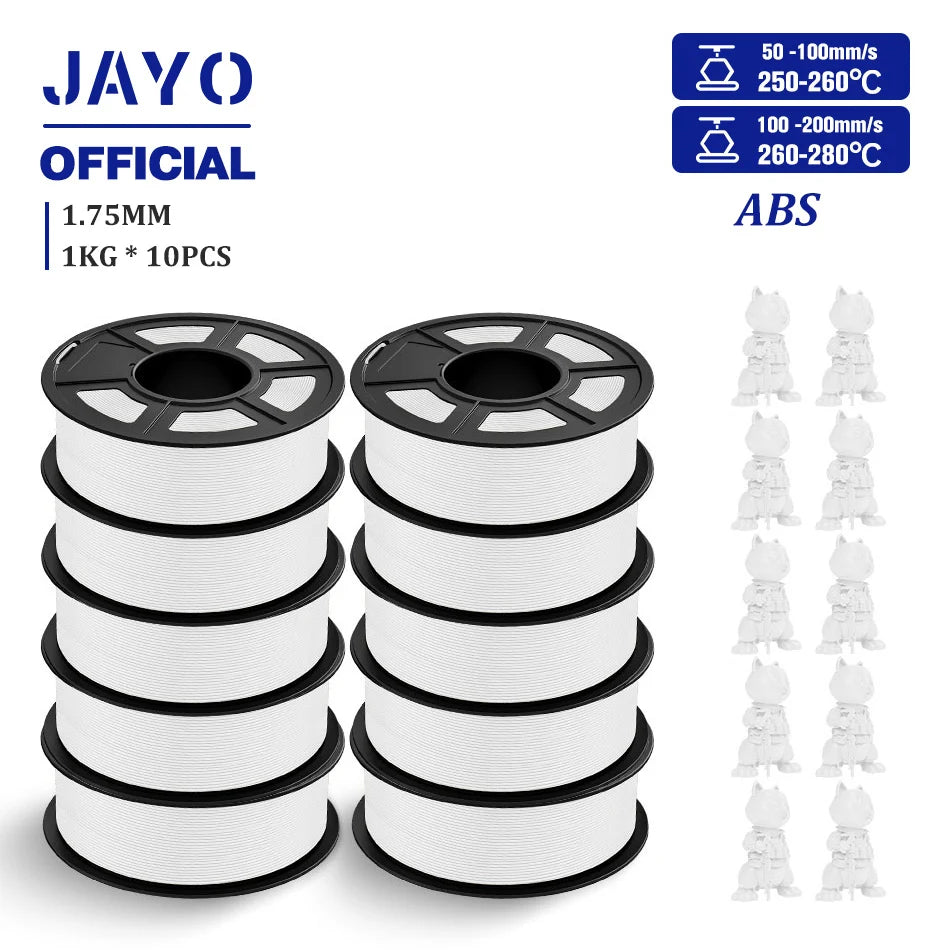 JAYO ASA / ABS / Easy ABS Filament 1.75mm 1KG 3D Filament Low Printing Temperature ABS 3D Printer Filament Excellent Resistance Elk-Valley 3D