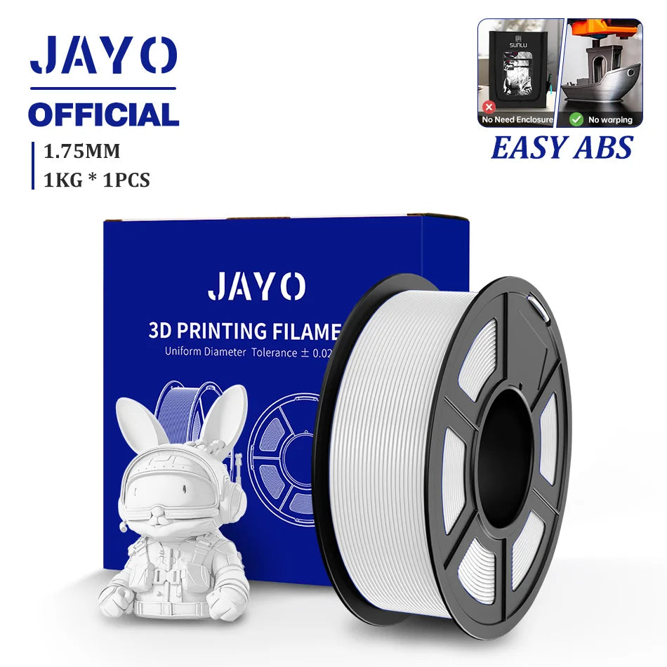 JAYO ASA / ABS / Easy ABS Filament 1.75mm 1KG 3D Filament Low Printing Temperature ABS 3D Printer Filament Excellent Resistance Elk-Valley 3D