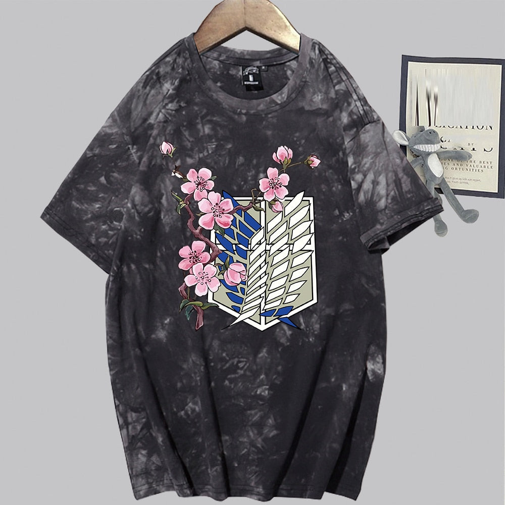 Anime Tie-dye Hoodie Attack on Titan Pullovers Tops Long Sleeves Hoodie Male Clothes Elk-Valley 3D