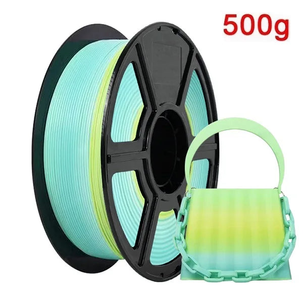 Flexible TPU Filament 1.75mm 1kg/500g/250g/200g Rainbow Color Change Filament TPU 3D Printer TPU Fexible Soft 95A Filament Green Elk-Valley 3D