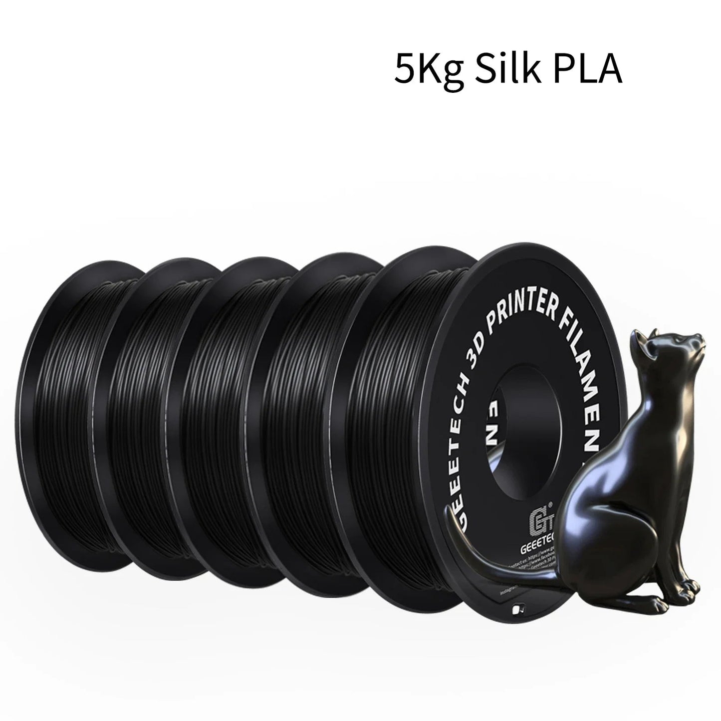 GEEETECH 5Rolls 3D Silk PLA Filament 1Kg/roll 1.75mm Spool Wire For 3D Printer Material,Vacuum packaging,Safety Elk-Valley 3D