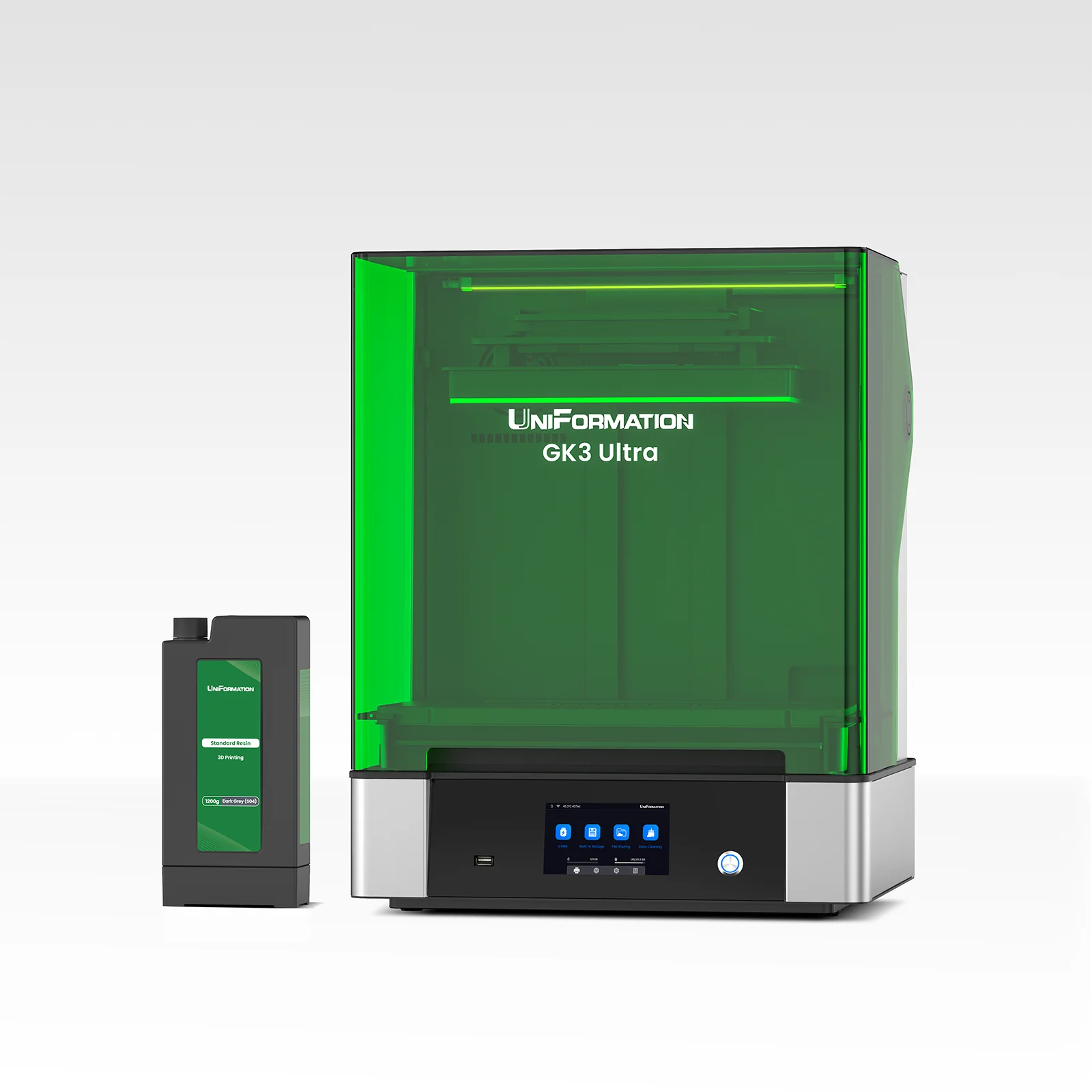 UniFormation GK3 Ultra LCD Printer0.3'' LCD Photocuring Resin 3d model making Printer with Build-in Heating System & Odor Filter Elk-Valley 3D