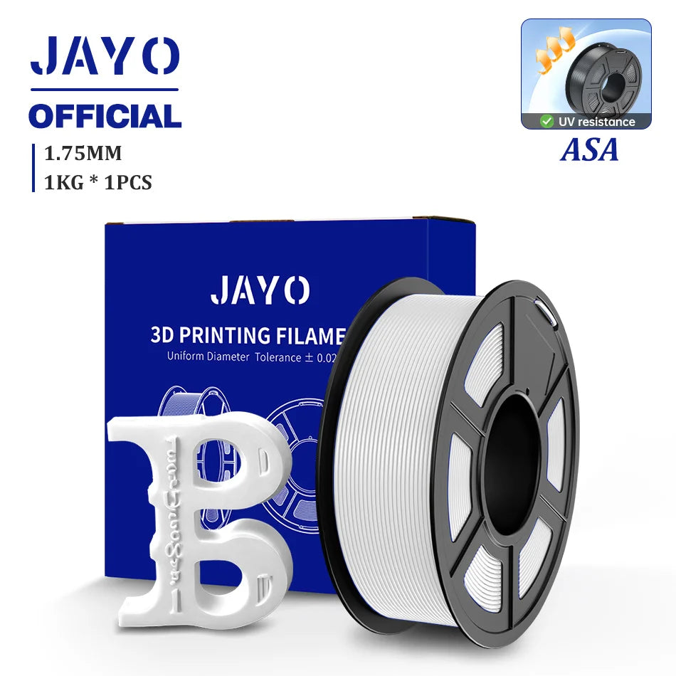 JAYO ASA / ABS / Easy ABS Filament 1.75mm 1KG 3D Filament Low Printing Temperature ABS 3D Printer Filament Excellent Resistance Elk-Valley 3D