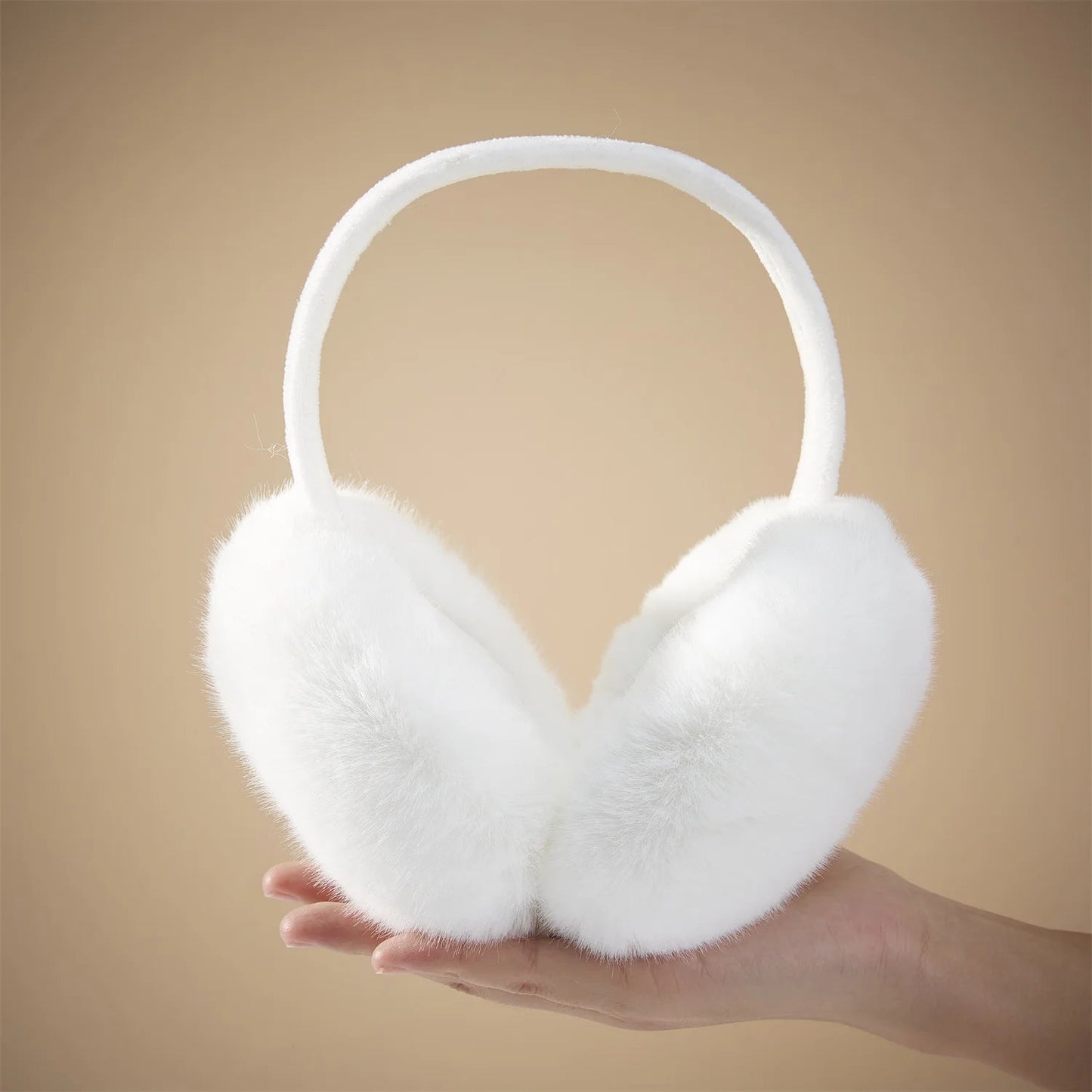 Anjj High Quality Earmuffs Faux Rabbit Fur Hang Ear Cover Warm Winter Ear Muffs Fur Earmuffs Unisex Adult Ear Warmer Fold Elk-Valley 3D