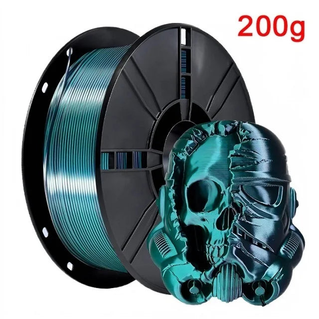 200G Dual Color Filament Silk PLA 1.75mm FDM 3D Printer Plastic Material Shiny Filament PLA Multicolor Black Red Blue Gold Elk-Valley 3D