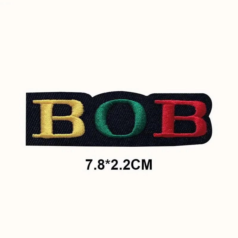 5PCS/ Text Clothing Stickers Fabric Applique Embroidery Iron On Patches,Punk Rock Music Band Badges Clothes Striped Sewing Patch Elk-Valley 3D