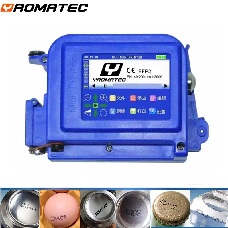 25 language 12.7mm mini portable printer QR Bar Batch Code Date Logo Expiry Label Portable Handheld Jet Thermal Inkjet Printer Elk-Valley 3D