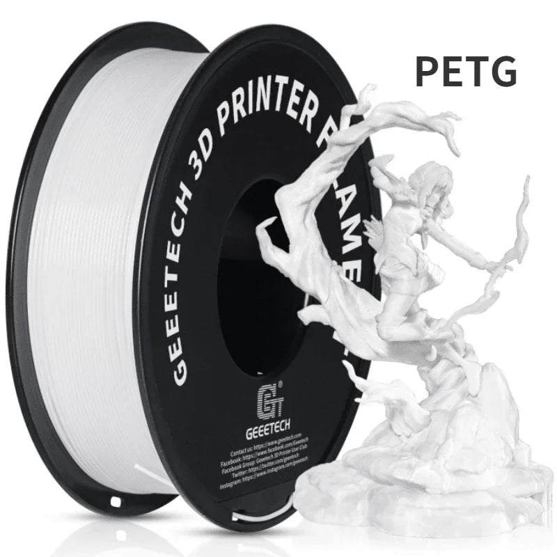 Geeetech 3d printer Filament PLA PETG Plastic 1kg 1.75mm,Tangle-Free, 3d printing wire materials, black, white, vacuum packaging Elk-Valley 3D