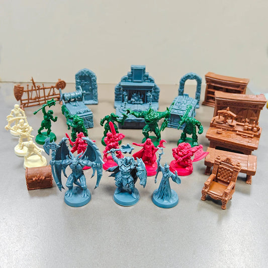 Set Heroes Orcs Enemies Furniture Miniatures Heroquest Mage of the Mirror Board Game Models Thumbnails TRPG Toys Elk-Valley 3D