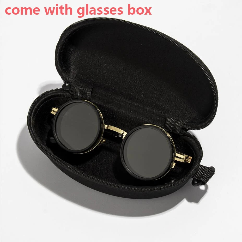 Polarized Round Sunglasses ND9 Adjustable Dimming Sun Glasses Men Women Retro Punk Men's Fishing Eyeglasses Outdoor Shades UV400 Elk-Valley 3D