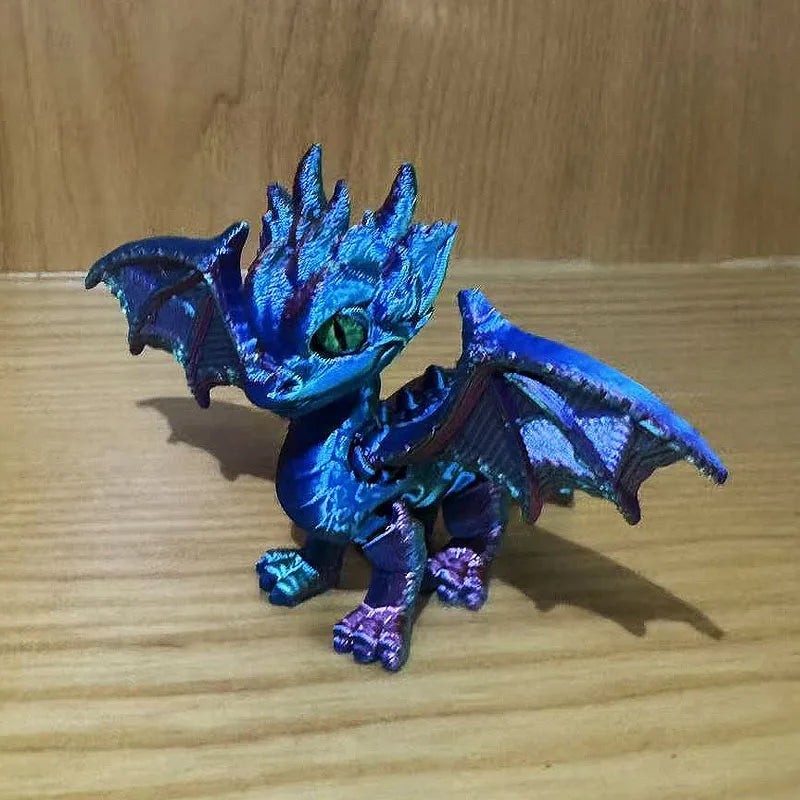 3d Printed Dragon,Fidget Dragons Toy Figurines, Animal Joint Activity Models Desktop Ornaments Simulation Model Figurines Gifts Elk-Valley 3D