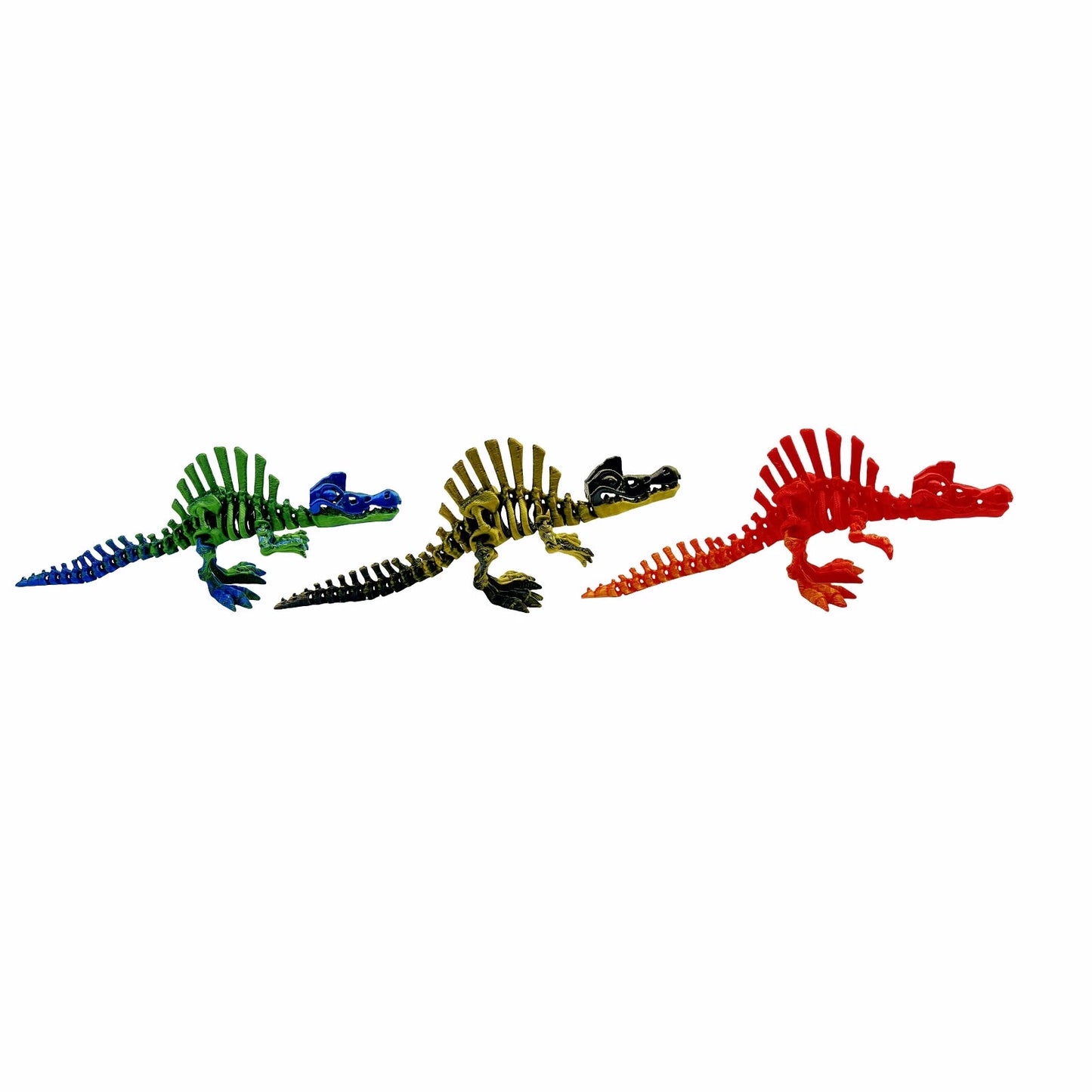 3/5 pieces set 3D printed 15cm Spinosaurus, multiple colors, movable joints can stand and lie down, home party holiday Elk-Valley 3D