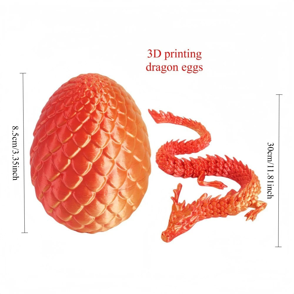 3D Printed Dragon Eggs, Containing Little Dragons, Easter 3D Movable Eggs, Stress-Relieving Toys, Surprise Printed Animal Toys Elk-Valley 3D