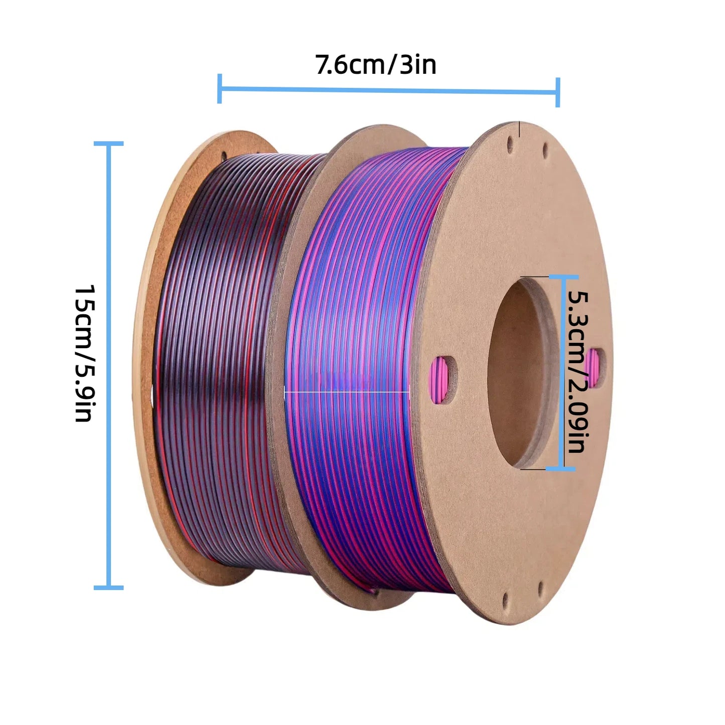 Silk PLA 3D Printer Filament 1.75mm, Dimensional Accuracy +/- 0.03 mm, 500g (250g x 2) Pack，Fit Most FDM 3D Printer ﻿