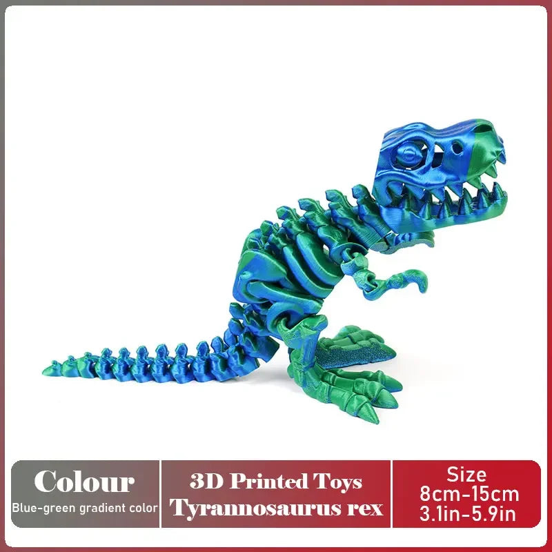 3D Printed Tyrannosaurus Rex Realistic Dinosaur Model Jointed Full Movable Birthday Gift Realistic Animals Decorative Desktop Elk-Valley 3D