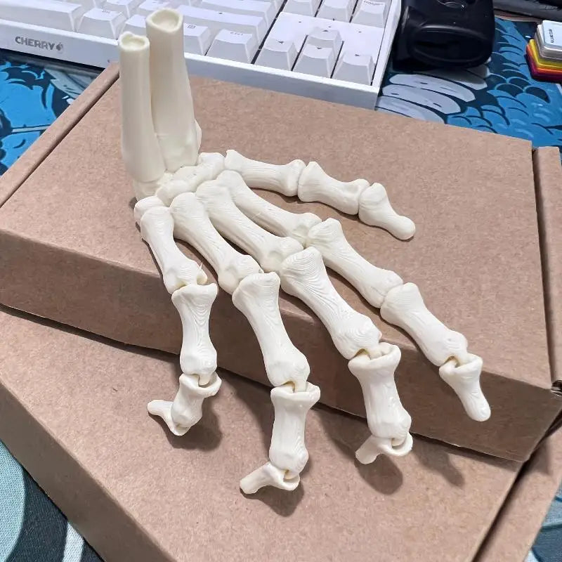 1Pcs/1Pair 3D Printed Realistic Flexible Joint Skeleton Hand Model Ghost Halloween Party Decoration Home Ornament Elk-Valley 3D