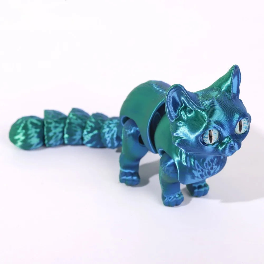 Big Eyes 3D Printed Cat Model Realistic Design Creative Sculpture Articulated Cats Doll 3D Printing Technology Cute Style