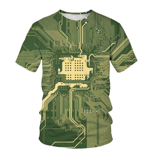 3D Printed Circuit Board Graphic T Shirt For Men Summer Fashion Harajuku T-shirt  Electronic Chip Creative Tee Shirts Women Gym