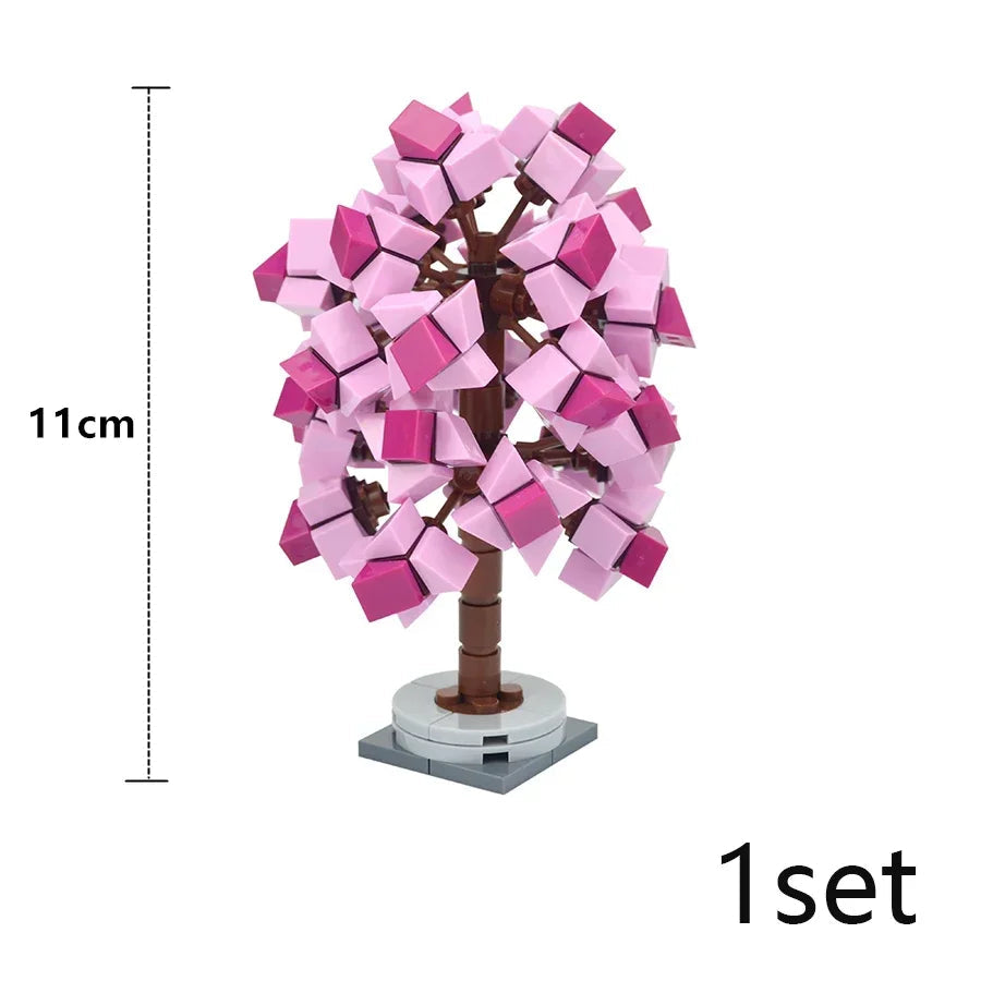 DIY Plant Tree City Bricks Assemble MOC Pine Christmas Tree Model Building Blocks Educational Sunflower Brick For Children Gifts Elk-Valley 3D