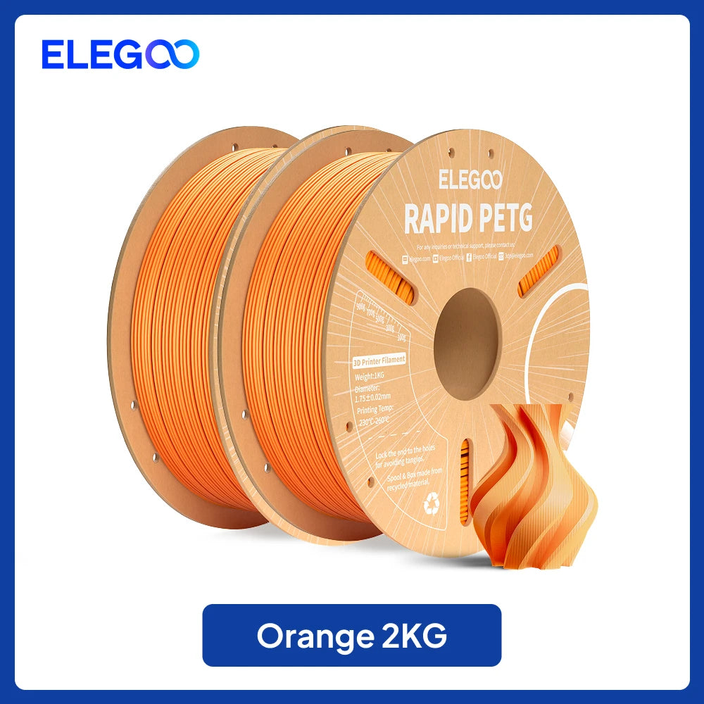 ELEGOO Rapid PETG Filament 1.75mm 1KG,High Speed 30-600mm/s 3D Printer Filament 1kg Fits for Most FDM 3D Printers Elk-Valley 3D