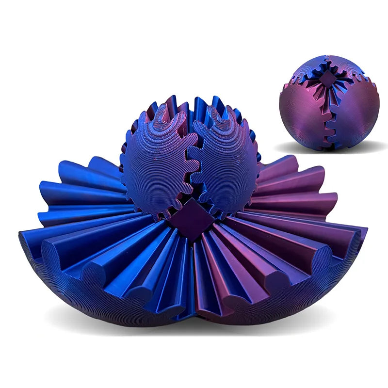 Gear Ball 3D Printed Spin Ball Cube Sphere Fidget Toy for Stress Anxiety Relief Stress Sphere Desk Toy for Adults Kid Gift Elk-Valley 3D