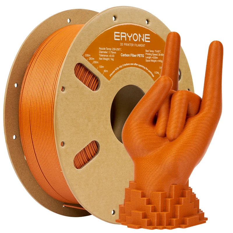 Eryone 1KG PETG Carbon Fiber Filament 1.75mm, 15% CF High Rigidity 3D Printer Filament, +/-0.03mm Elk-Valley 3D