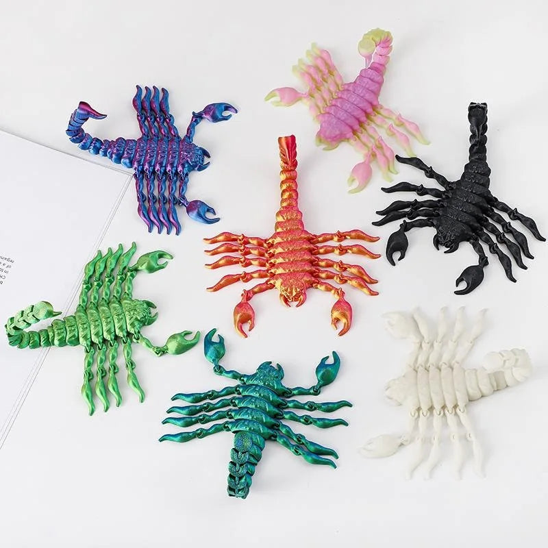 Scorpion 3D Printing Simulation Animal Model Toy Joint Movable Scorpion Ornament Children's Toy Gift Fish Tank Landscaping Craft Elk-Valley 3D