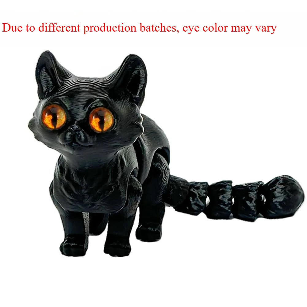 3D printed cat, adult articulated cat toy, 3D printed animal toy stress relief decoration, 3D printed cute cat desktop pet Elk-Valley 3D