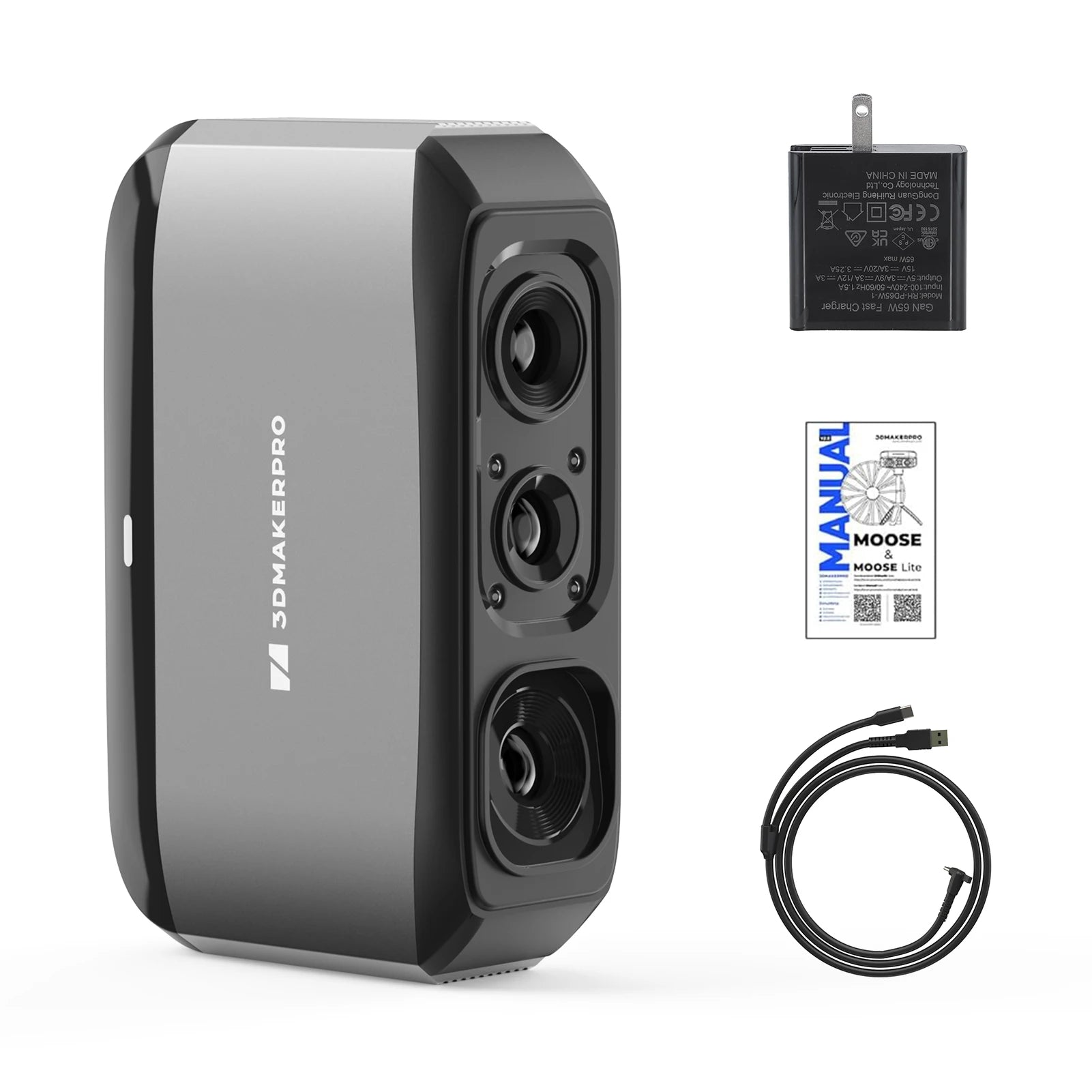 3D Scanner for 3D Printing, Handheld 3D Model Scanner with 0.03mm High Detailed Precision, 24-bit Color Camera, Elk-Valley 3D