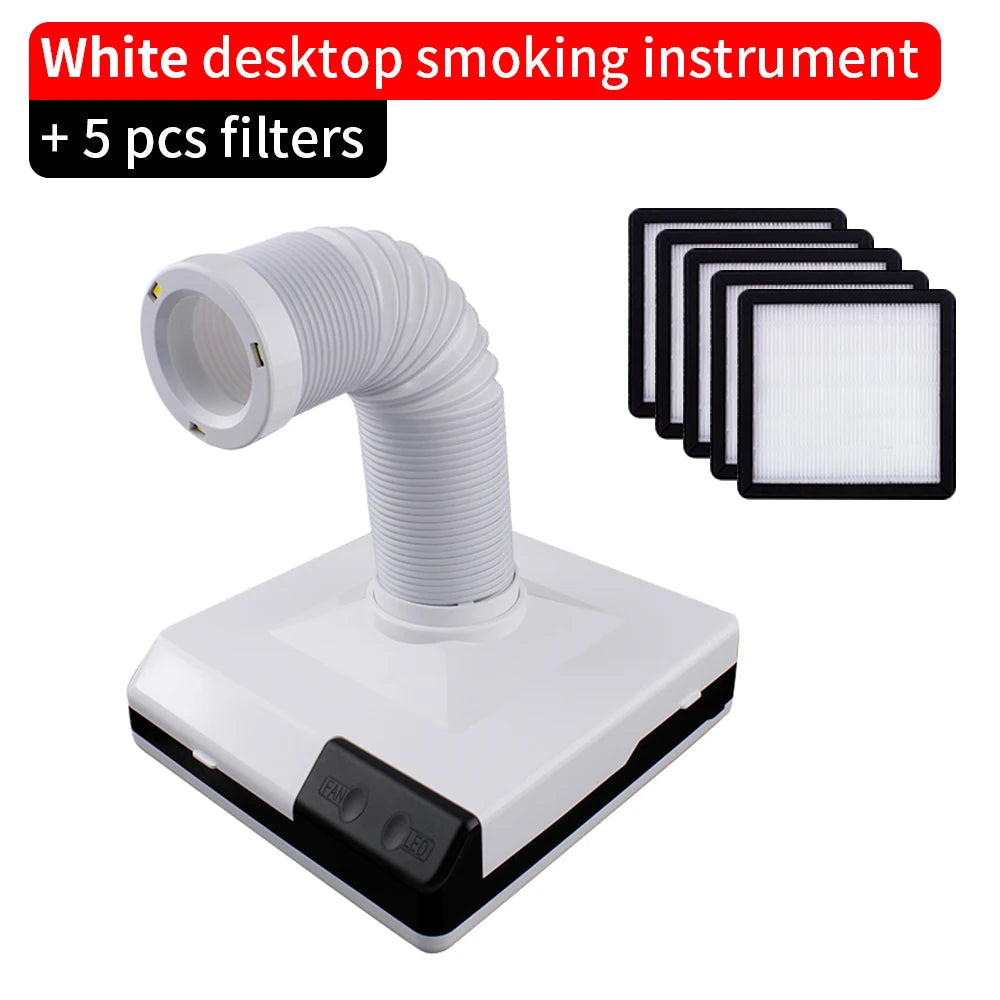 LUXIANZI Fume Extractor Smoking Instrument With LED Light 220v Activated Carbon filter Sponge Solder iron Smoke Absorber Elk-Valley 3D
