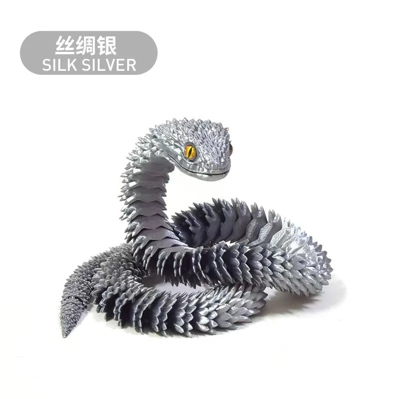 3D Printed Snake Multi-Joint Rotatable Stereoscopic Snake Office Desktop Ornament Home Decor Animal Model Figurine Car Decor Elk-Valley 3D