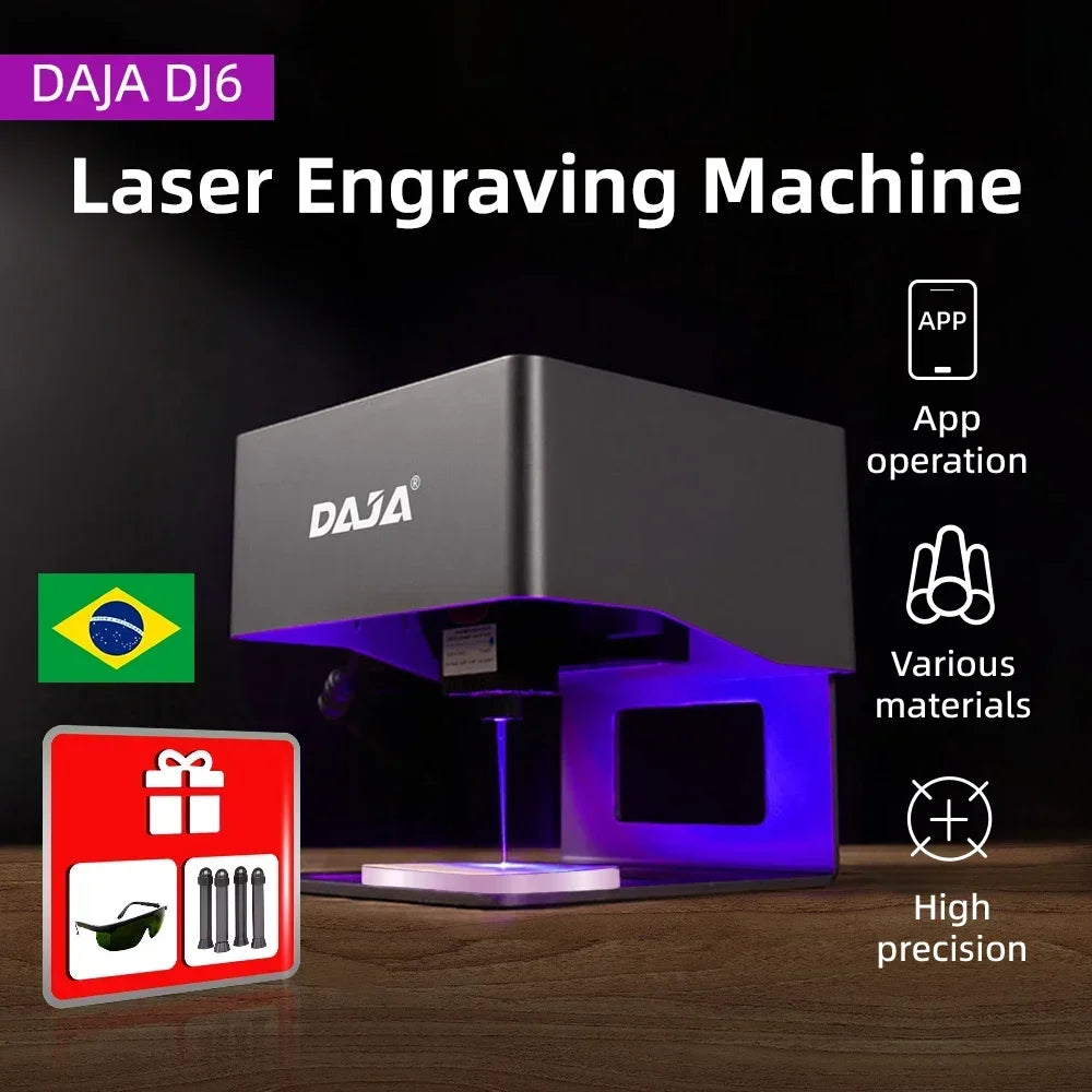 DAJA Laser Engraver CNC DIY DJ6 Laser Engraving Machine 3000mw Fast Mini Logo Mark Printer Cutter Woodworking Wood Plastic Elk-Valley 3D