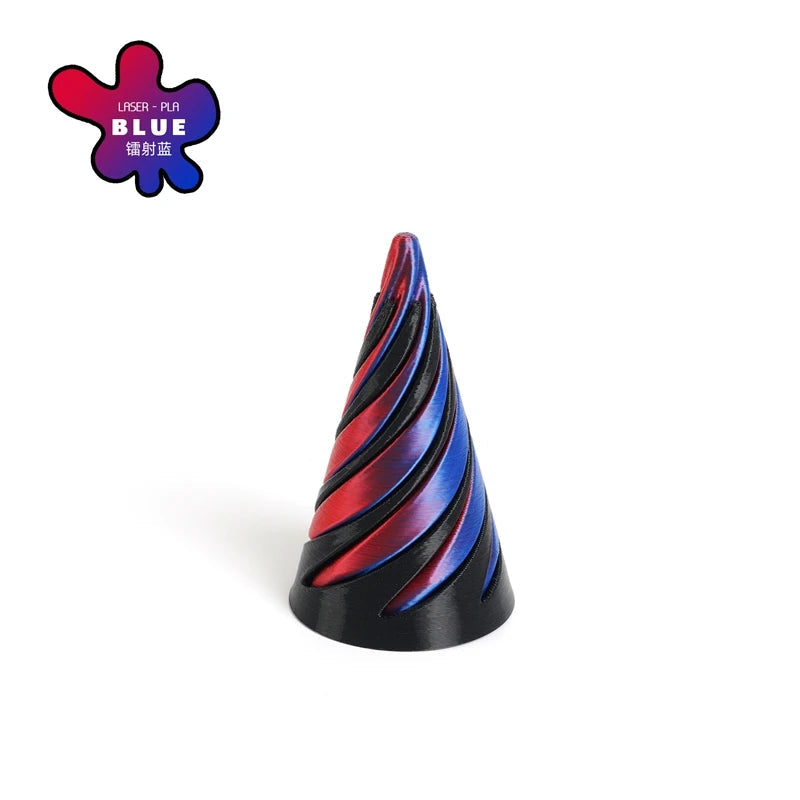 3D Printed Spiral Cone Pyramid Passthrough Sculpture Pass Through Pyramid Toy Mini Vortex Thread illusion Cone Spiral Ornaments Elk-Valley 3D