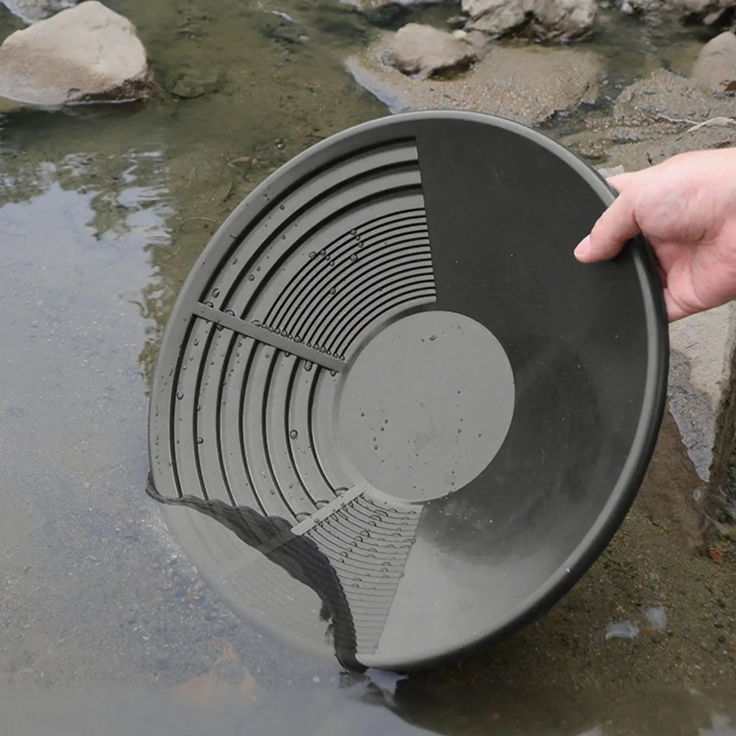 Plastic Gold Pan With Riffle Basin Mining Pan Dredging Prospecting River Tool Wash Gold Panning Equipment Elk-Valley 3D