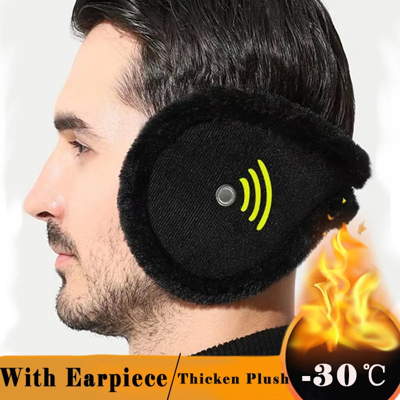 Warm Thicken Velvet Earmuffs Winter Outdoor Cycling Fleece Men Women Ear Cover Protector Plush Soft Ear Muffs Mask with Earpiece Elk-Valley 3D