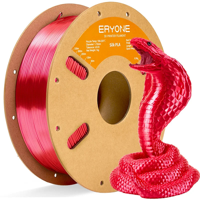 ERYONE 1KG Silk PLA 3D Printer Filament 1.75mm, Premium Silk Shiny Finish Single Color, Glossy Smooth Surface 1kg Spool Elk-Valley 3D