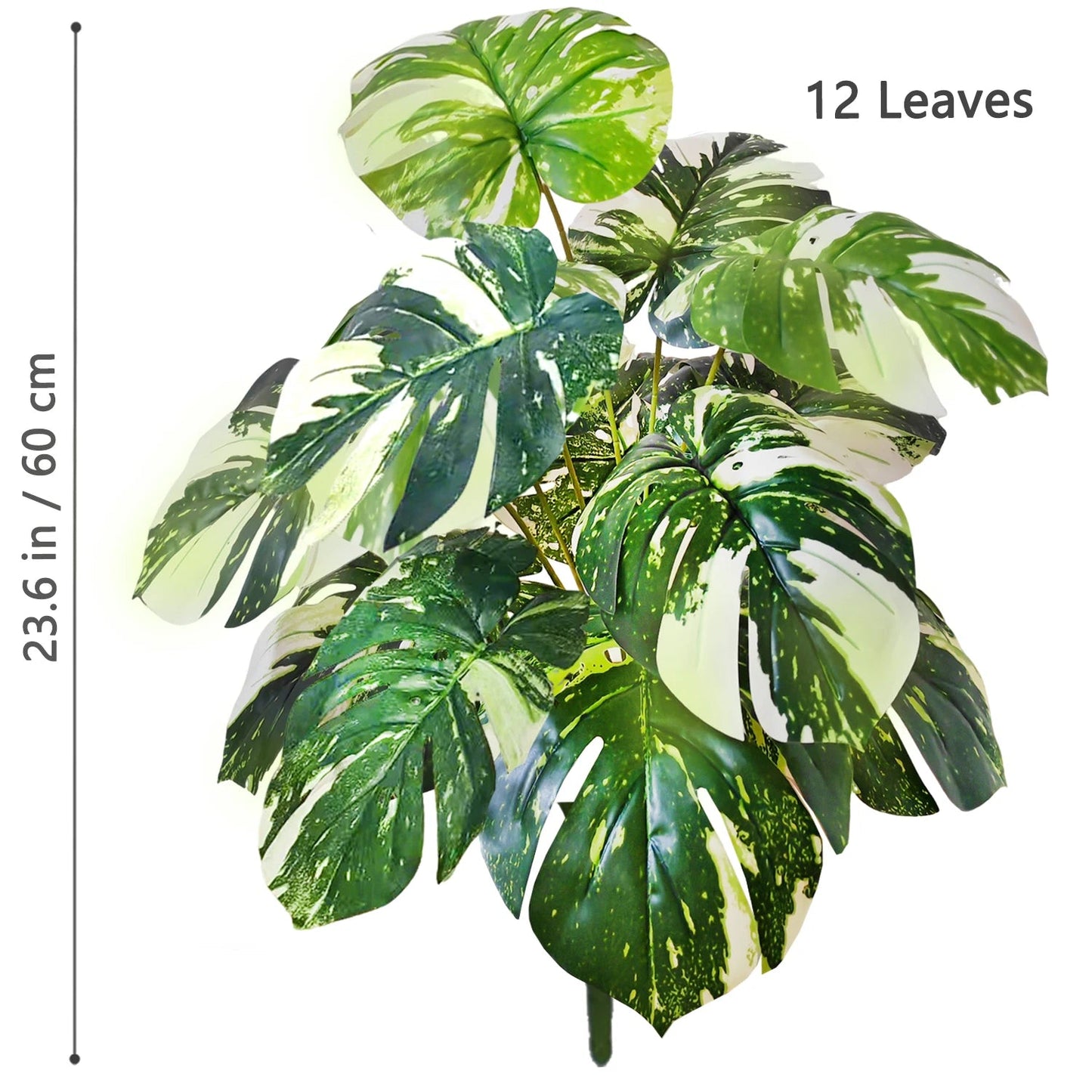 52-104cm(40.94in)  Artificial Monstera Plant Fake Palm Tree Plastic Turtle Leaf Green Plant for Home Garden Room Office Decor Elk-Valley 3D