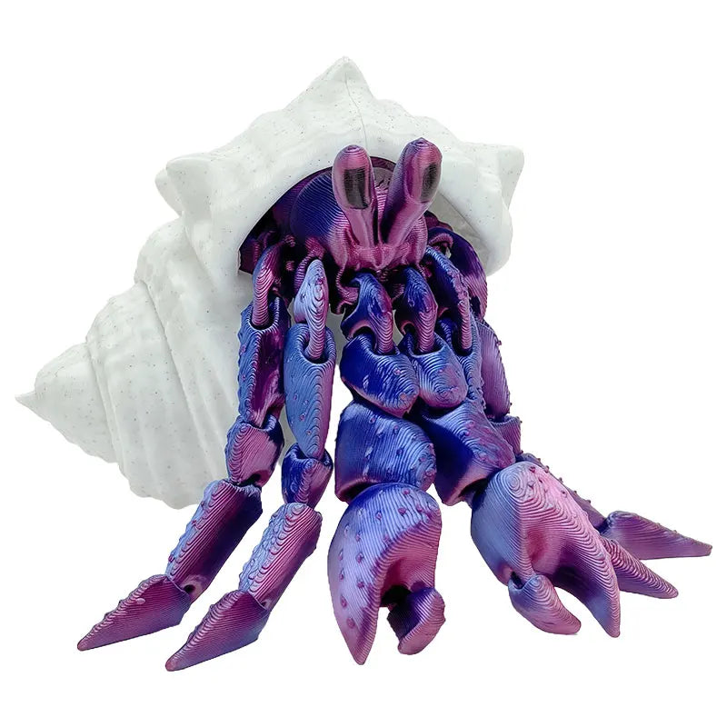 Articulated Hermit Crab 3D Printed Model Movable Joints Cool Desktop Creative Ornament Fun Home Room Decoration Crafts Artwork Elk-Valley 3D
