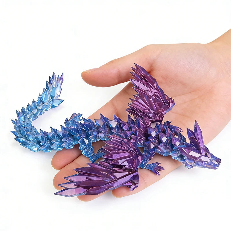 15cm 3D Printed Dragon Movable Wings Office Desktop Accessory Creative Home Decor Perfect Christmas Present Holiday Gift Toy Elk-Valley 3D