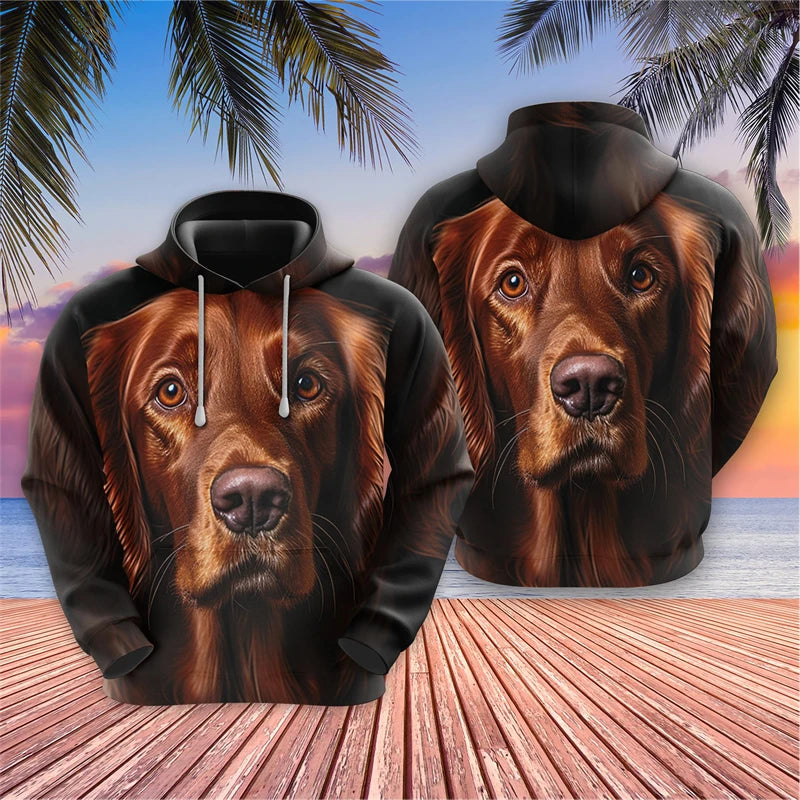 Men's Hoodies Dog Face 3D Printed Tops Autumn Harajuku Fashion Chihuahua Graphic Sweatshirts Pet Pullovers  Casual Animal Tops Elk-Valley 3D