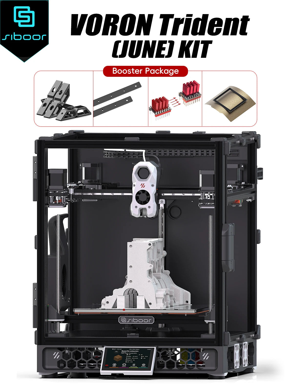 SIBOOR Voron Trident [June] 3D Pinter DIY CNC Metal Structure CoreXY 4AWD & All HIWIN Rails High Speed Voron 3D Pinter Kits Elk-Valley 3D