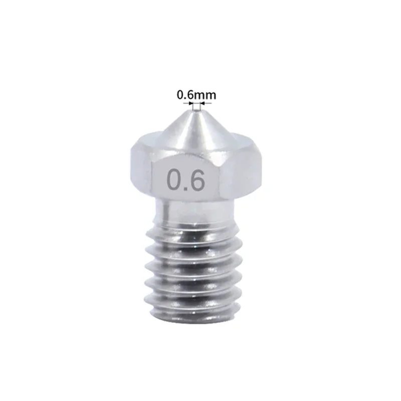 10PCS  3D Printer V6 M6 Threaded Brass Nozzle 0.2/0.25 0.3/0.4/0.5/0.6/1.0mm for 1.75/3.0mm Filament E3D V5 V6 Hotend Extruder Elk-Valley 3D
