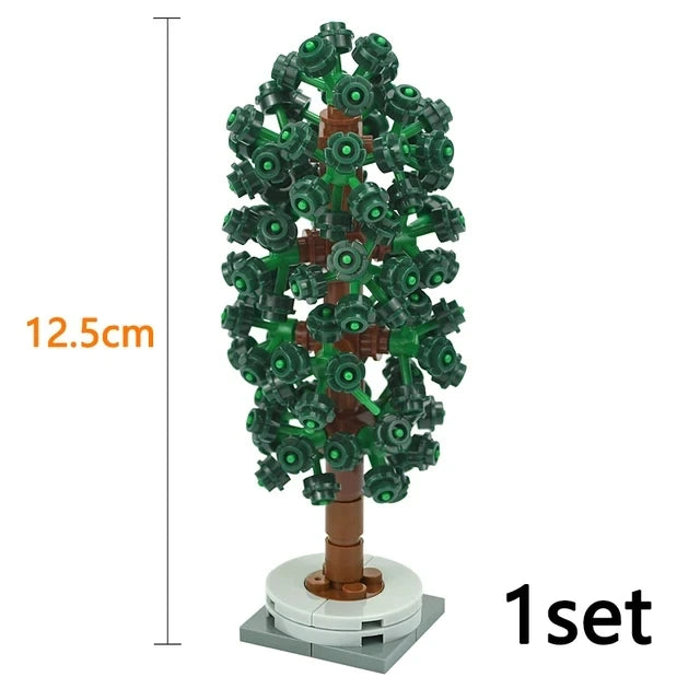 DIY Plant Tree City Bricks Assemble MOC Pine Christmas Tree Model Building Blocks Educational Sunflower Brick For Children Gifts Elk-Valley 3D