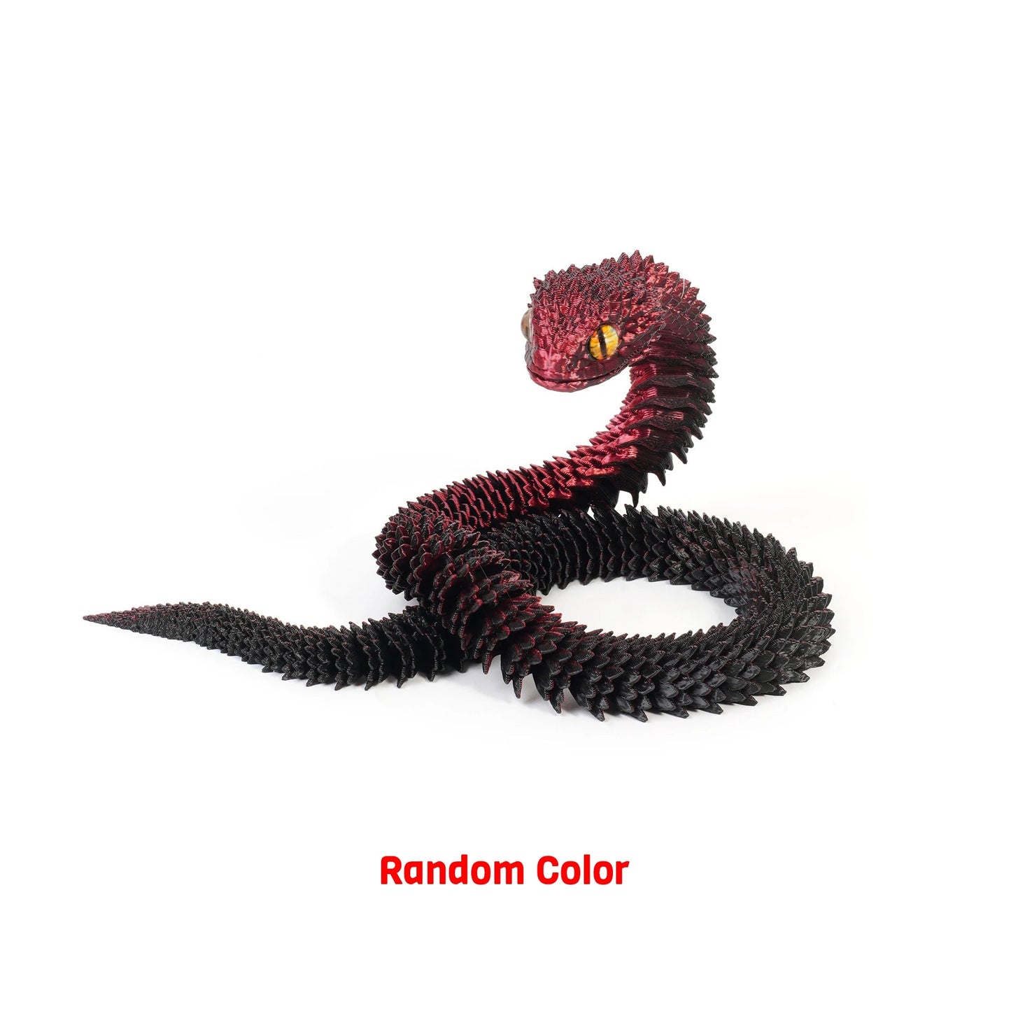 2026 New 3D Printed Snake Realistic Snake Statue Movable Joint Fidget Toys Simulation Snake Year Desk Ornament Animal Model Gift Elk-Valley 3D