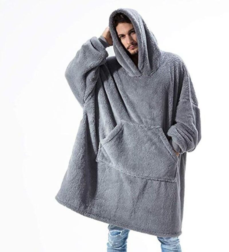 Blanket with Sleeves Women Oversized Winter Hoodie Fleece Warm Hoodies Sweatshirts Giant TV Blanket Women Hoody Robe Couple Men Elk-Valley 3D