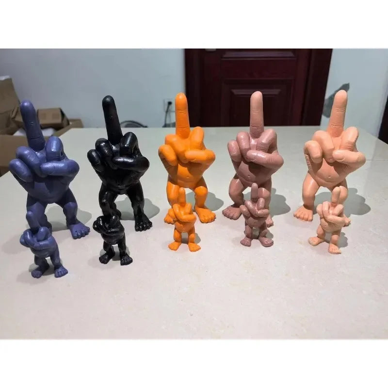 3d Printed Desktop Decorations Middle Finger with Legs Statue Car Home Office Desk Statue Decoration Ornament Funny Gag Gifts Elk-Valley 3D